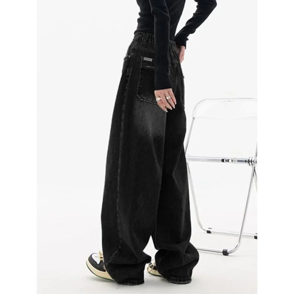 Women Wide Leg Baggy Jeans High Waist Y2K Casual Vintage Streetwear